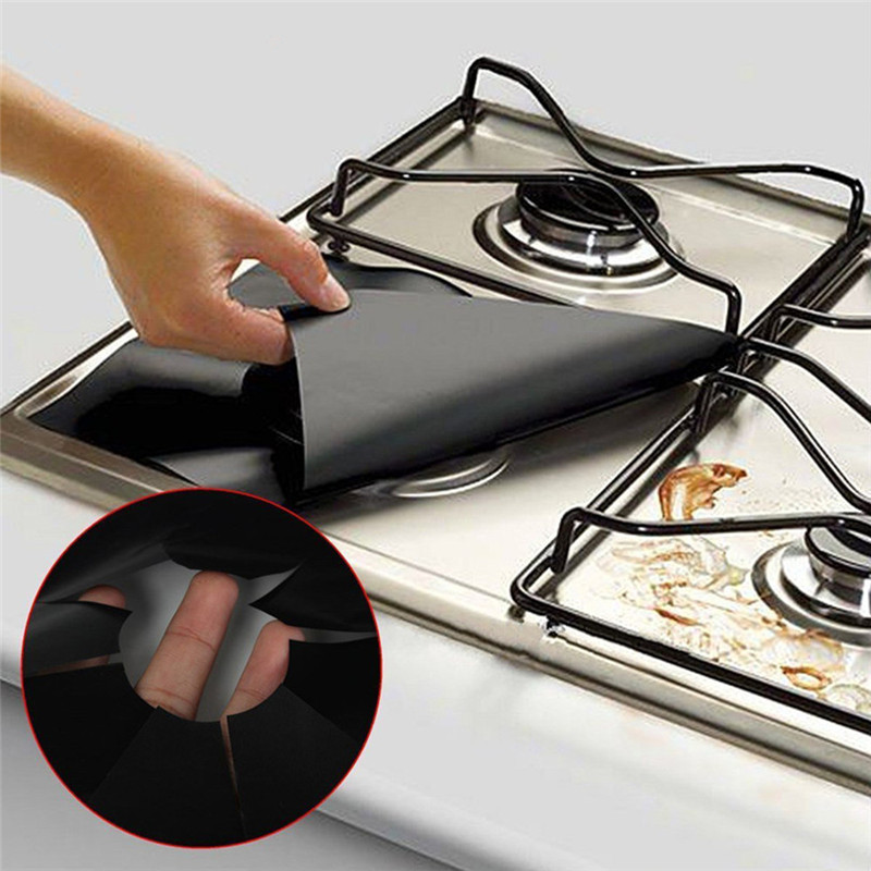 Reusable Gas Stovetop Burner Protector Cover, 2pcs/lot Cooking Tools Kitchen Color : 1PC Black|1PC Silver|1PC Beige|4pcs Black|4pcs Silver|4pcs Beige 