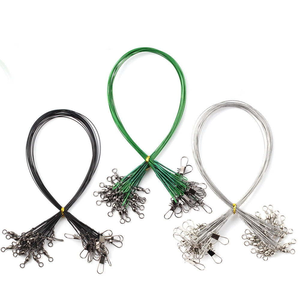 Steel Fishing Line Leaders Set Fishing Fishing Lines Outdoor Activities Color : Green S|Green M|Green L|Green XL|Black S|Black M|Black L|Black XL|Silver S|Silver M|Silver L|Silver XL 