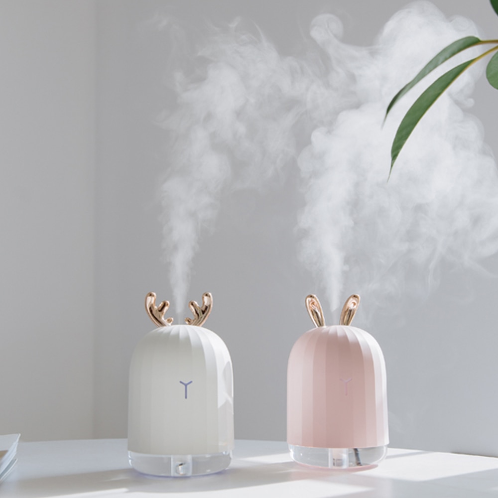 Ultrasonic Air Humidifier / Diffuser with Antlers / Ears Air Purifiers & Humidifiers Consumer Electronics Home Electronics Color : white|Pink|White and 5 filters|Pink and 5 filters|White and 10 filters|Pink and 10 filters 