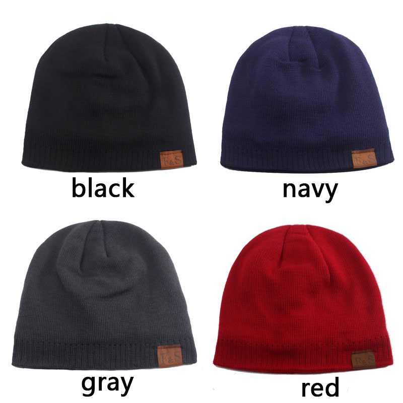 Men's Winter Beanie Accessories Hats & Caps Men's Clothing & Accessories Color : black|red|gray|navy 