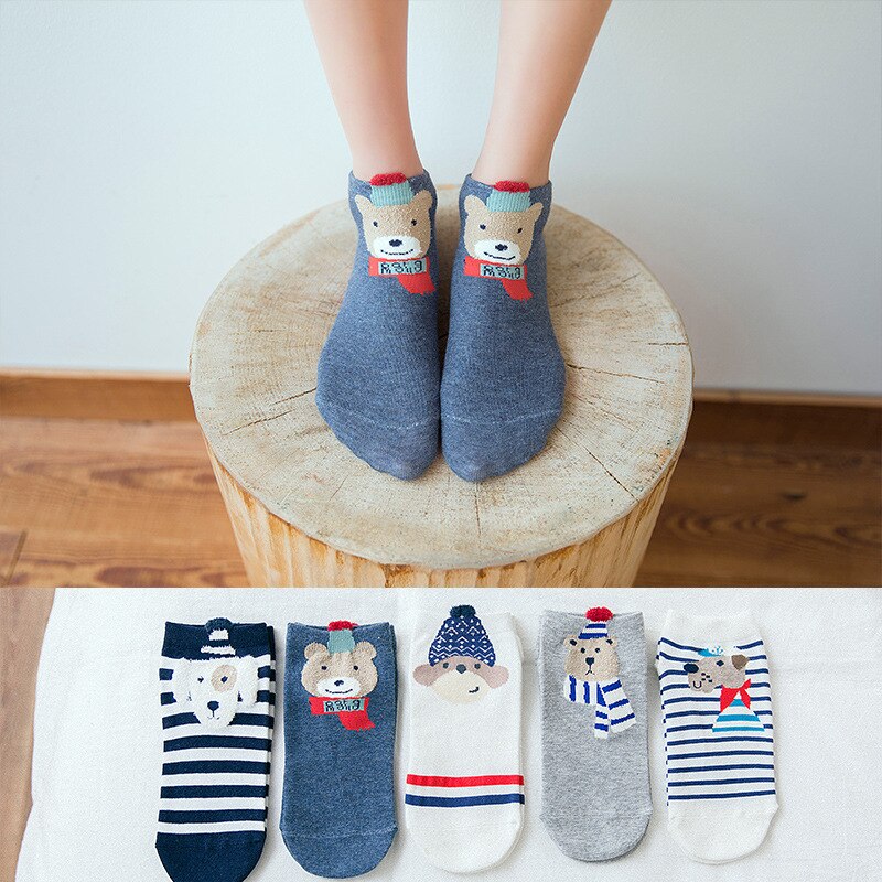 Women's Cute Style Socks 5 Pairs Set