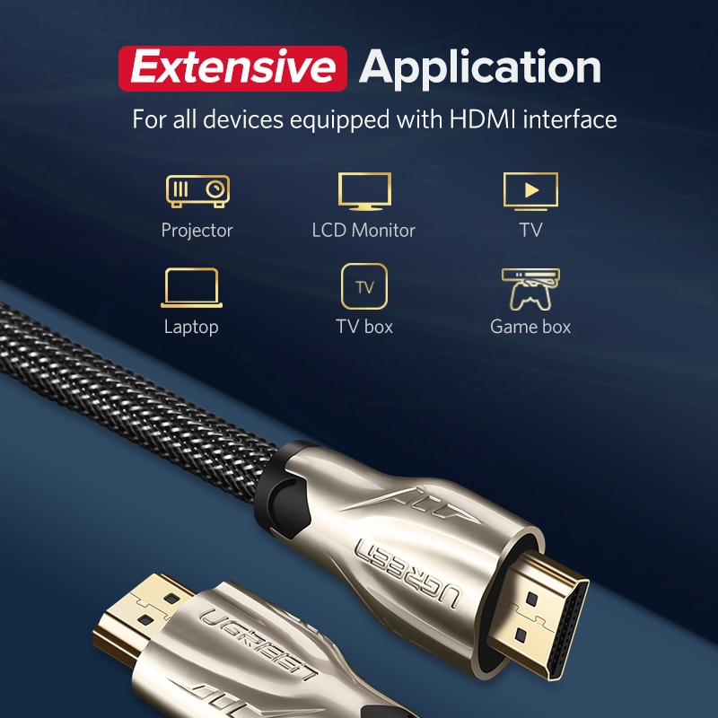 4K HDMI to HDMI 2.0 Cable Cord for PS4 and Apple TV Cables & Connectors Computers & Tablets 