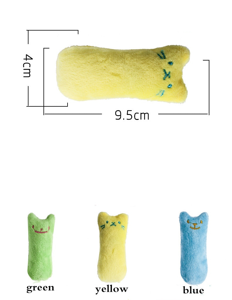 Cat's Funny Catnip Plush Toy Cat Toys Cats & Dogs Products Pet Supplies Color : plush green|plush blue|plush yellow|plush pink|plush coffee|cotton red|cotton orange|cotton pink|cotton black|cotton gray|tail pink|tail blue|tail yellow|tail green|tail coffee 