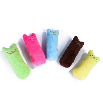 Cat's Funny Catnip Plush Toy Cat Toys Cats & Dogs Products Pet Supplies Color : plush green|plush blue|plush yellow|plush pink|plush coffee|cotton red|cotton orange|cotton pink|cotton black|cotton gray|tail pink|tail blue|tail yellow|tail green|tail coffee 