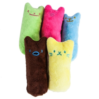 Cat's Funny Catnip Plush Toy Cat Toys Cats & Dogs Products Pet Supplies Color : plush green|plush blue|plush yellow|plush pink|plush coffee|cotton red|cotton orange|cotton pink|cotton black|cotton gray|tail pink|tail blue|tail yellow|tail green|tail coffee 