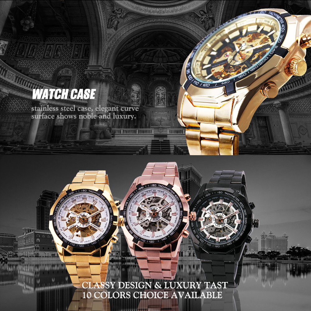 Cool Men's Skeleton Automatic Mechanical Watch Men's Watches Watches 