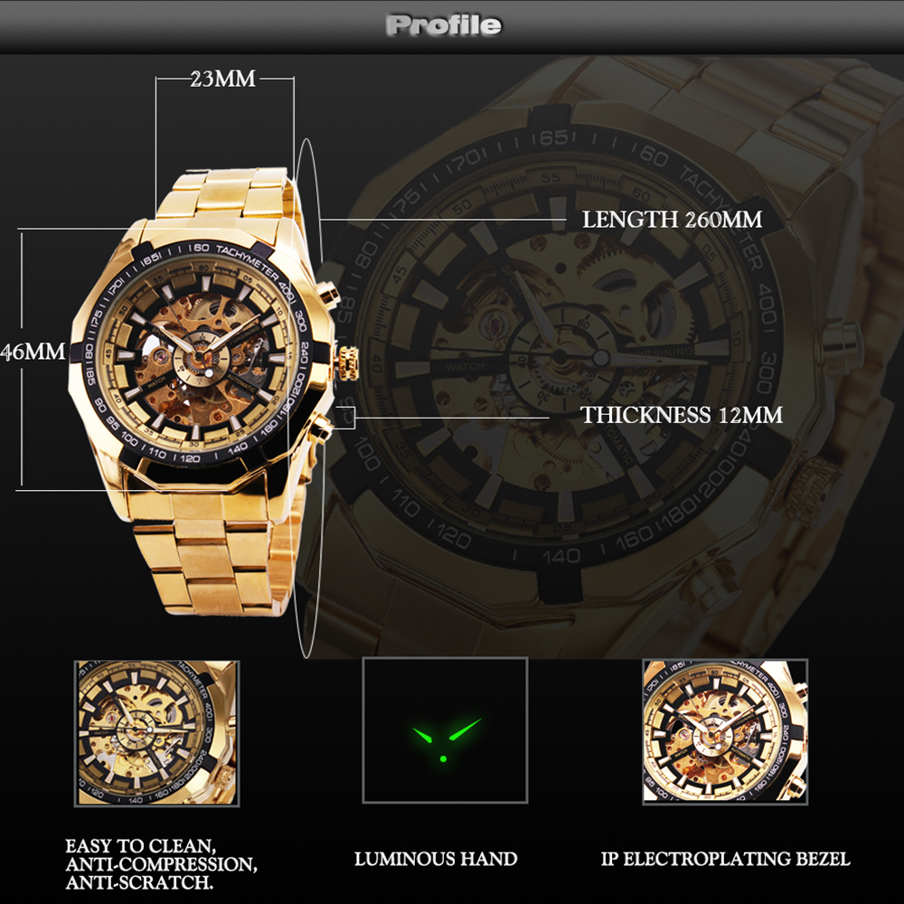 Cool Men's Skeleton Automatic Mechanical Watch Men's Watches Watches 