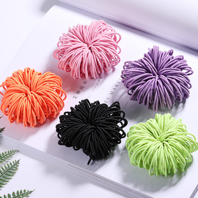 Elastic Nylon Hairbands 100 pcs Set