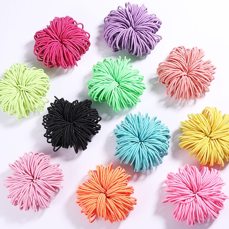 Elastic Nylon Hairbands 100 pcs Set