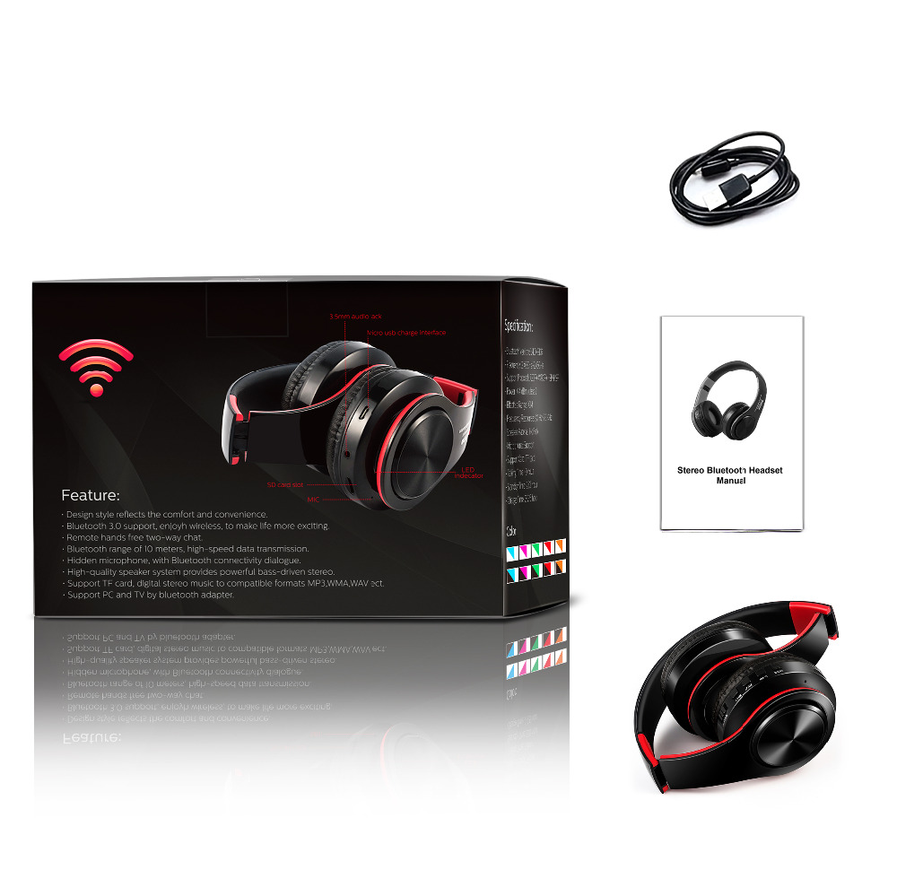 Foldable Wireless Bluetooth Headset Consumer Electronics Wireless Earphones & Headphones Color : White Red|Black Red|White Blue|White Green|Black Blue|Black Gold|White Rose|White Orange|Black Green|Black Rose|Black Orange|White Rose Gold|White Gold|Black Rose Gold 