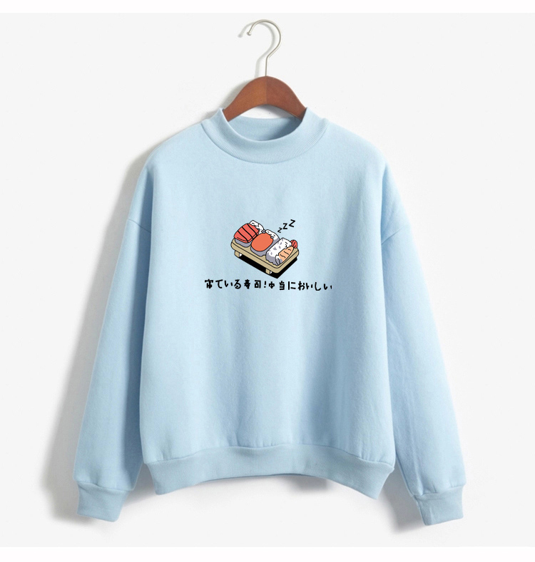 Harajuku Women's Sweatshirt with Sushi Print