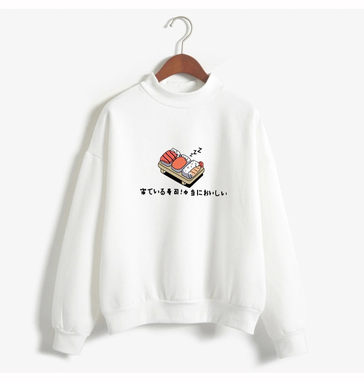 Harajuku Women's Sweatshirt with Sushi Print