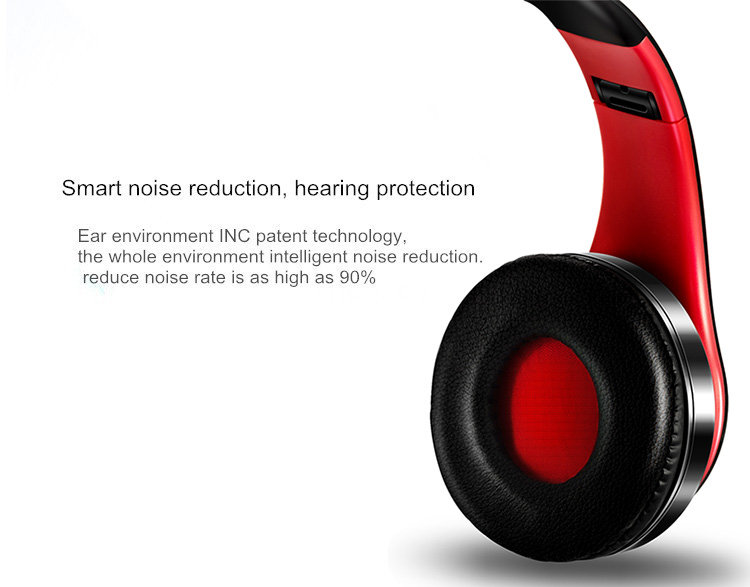 HiFi Stereo Bluetooth Headphones Consumer Electronics Wireless Earphones & Headphones Color : Black red|White red|Black blue|Black green|Black rose|Black orange|Black Gold|White Rose Gold|White orange|White green|White blue|White Gold 