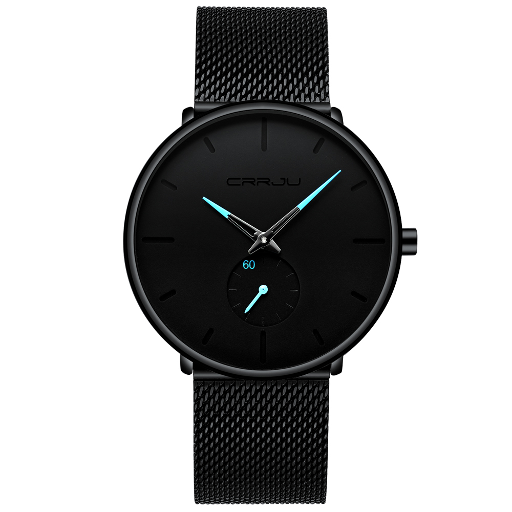 Men's Classic Style Black Steel Watch Men's Watches Watches 