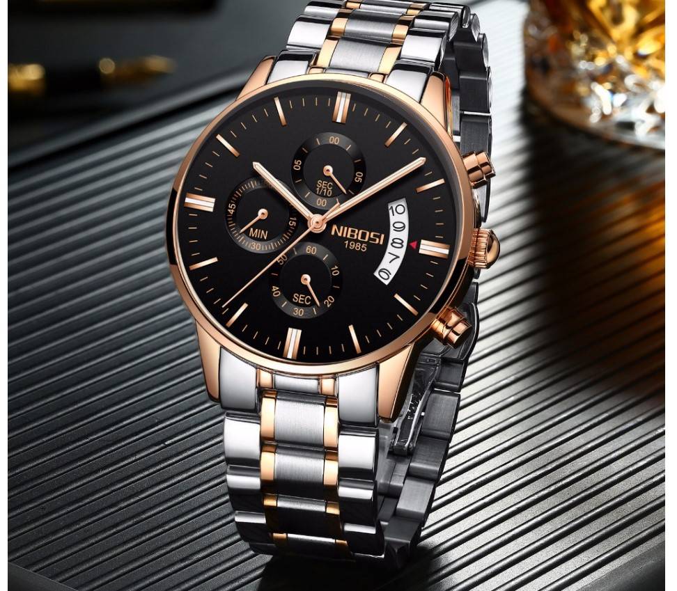 Men’s Luxury Chronograph Watch Men’s Watches Watches Color : Black Gold Steel|Whole Black Steel|RoseGold Black Steel|RoseGold White Steel|Silver Black Steel|Silver White Steel|Silver Blue Steel|Gold BlackSteel|Gold White Steel|Rose Black Leather|Rose White Leather|Whole Black Leather|Silver Black Leather|Black Rose Leather|Silver Blue Leather|Rose Black Alloy|Gold Black Alloy|Black Rose Alloy|Whole Black Alloy|Black RoseHand Alloy|Silver Blue Alloy Men's Luxury Chronograph Watch Men's Watches Watches