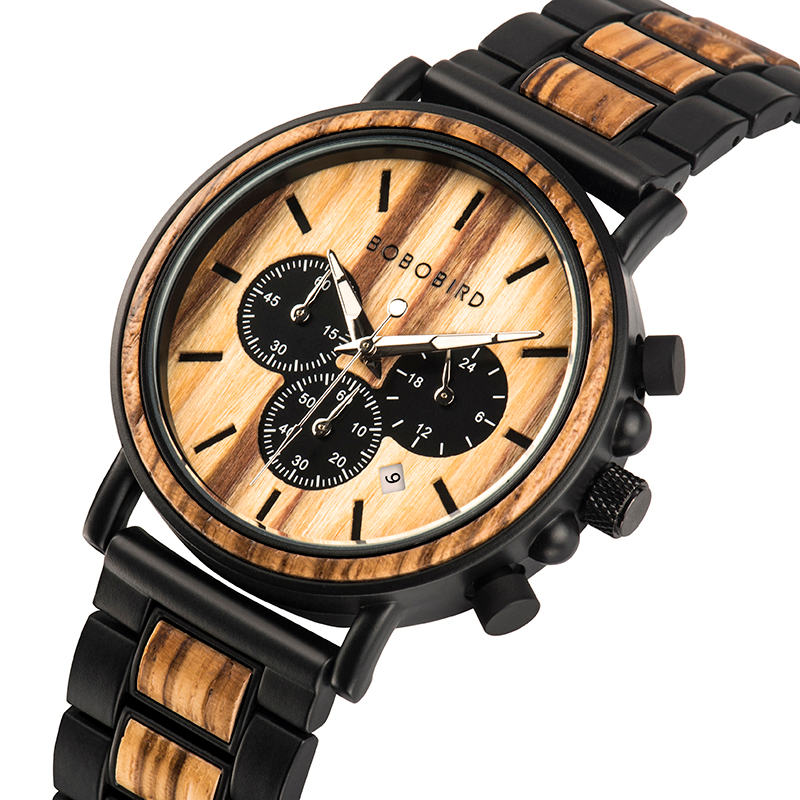 Men's Round Wooden Quartz Watch Men's Watches Watches 