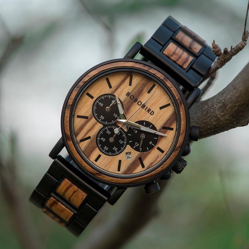 Men's Round Wooden Quartz Watch Men's Watches Watches 