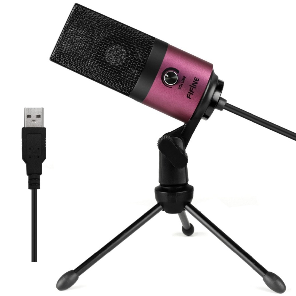 Metal USB Microphone with Tripod Camera & Photo Accessories Consumer Electronics Tripods & Stands Color : Black|Pink 