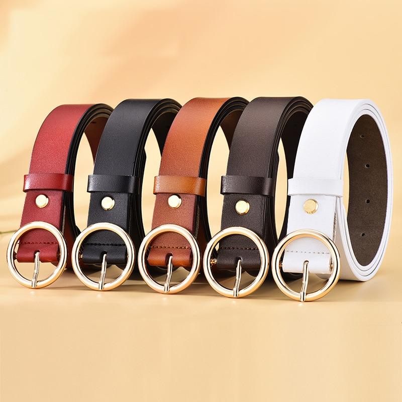 PU Leather Classic Length with Round Shaped Buckle Accessories Belts & Suspenders Women's Clothing & Accessories Color : YQ01 Coffee gold|YQ01 Coffee silver|YQ01 Black gold|YQ01 Black silver|YQ01 Brown gold|YQ01 Brown silver|YQ01 Red gold|YQ01 Red silver 