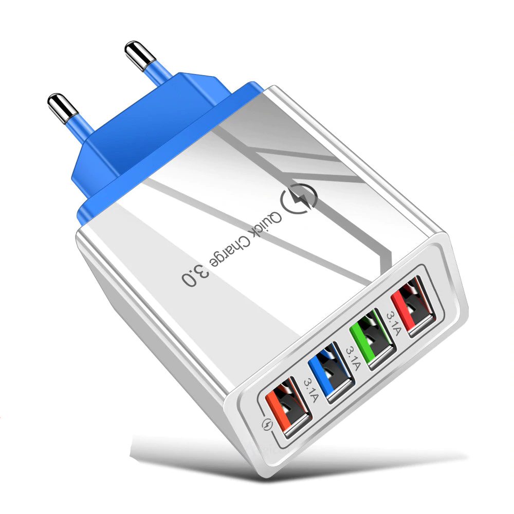 Quick Charge 4-USB Wall Charger Computer Peripherals Computers & Tablets USB Gadgets Plug Type : EU|US 