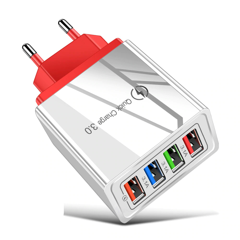 Quick Charge 4-USB Wall Charger Computer Peripherals Computers & Tablets USB Gadgets Plug Type : EU|US 