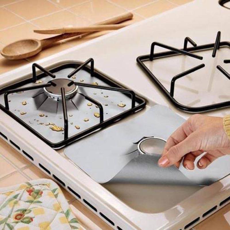 Reusable Gas Stovetop Burner Protector Cover, 2pcs/lot Cooking Tools Kitchen Color : 1PC Black|1PC Silver|1PC Beige|4pcs Black|4pcs Silver|4pcs Beige 