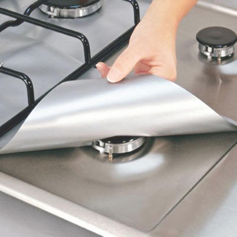 Reusable Gas Stovetop Burner Protector Cover, 2pcs/lot Cooking Tools Kitchen Color : 1PC Black|1PC Silver|1PC Beige|4pcs Black|4pcs Silver|4pcs Beige 