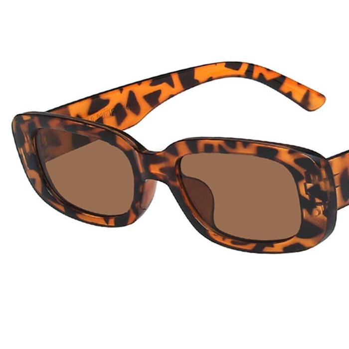 Small Rectangle Sunglasses for Women Sunglasses & Glasses Women's Sunglasses Lenses Color : Black|Black / Yellow|Gray / Pink|Leopard|Red / Black|Brown|White / Black 