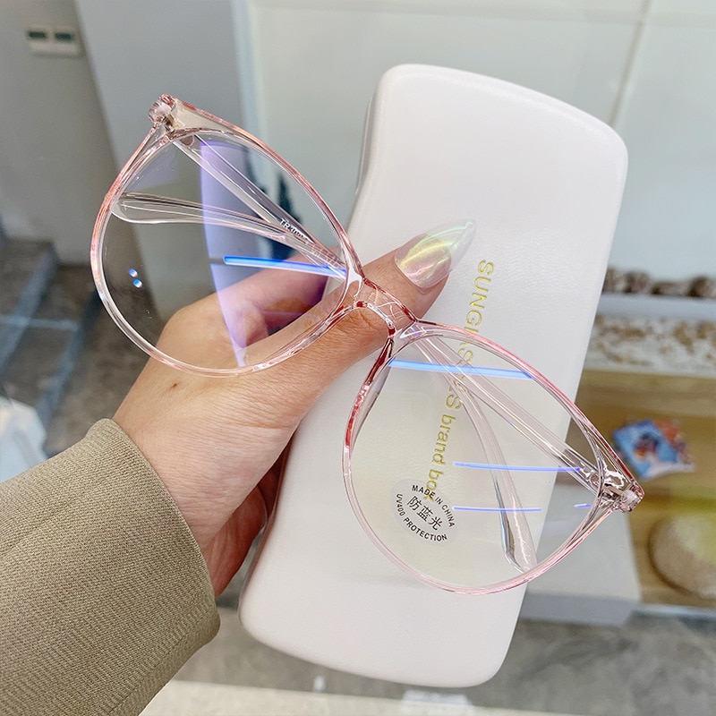 Transparent Anti Blue Light Rounded Glasses