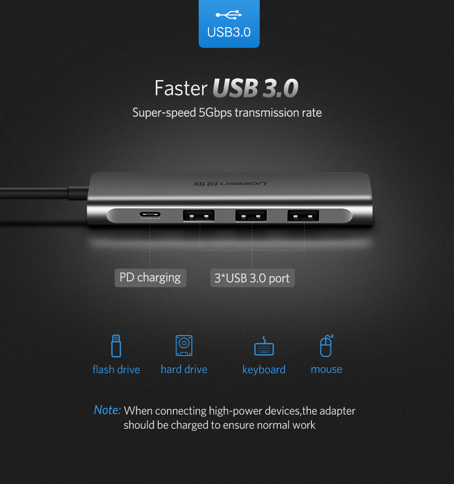 Type C to Multi 3 Ports USB Hubs