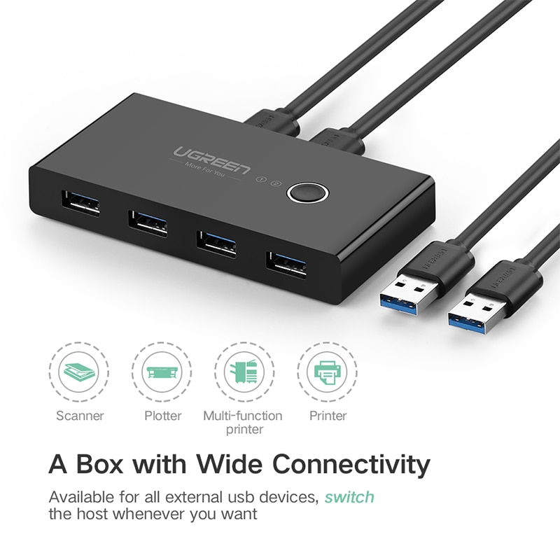 USB 3.0 2 Ports Switching Box Cables & Connectors Computers & Tablets 