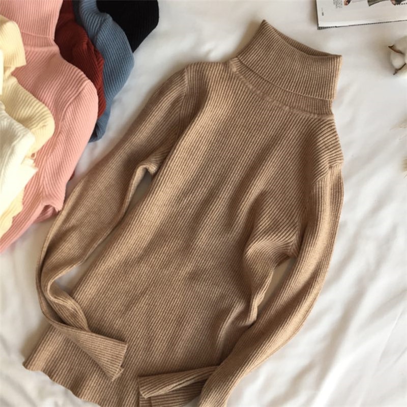 Winter Warm Knitted Sweater Sweaters Women's Clothing & Accessories Color : Beige|Black|Blue|Brown|Gray|Green|Khaki|Pink|Purple|Brick red|Caramel|White|Yellow|Burgundy 