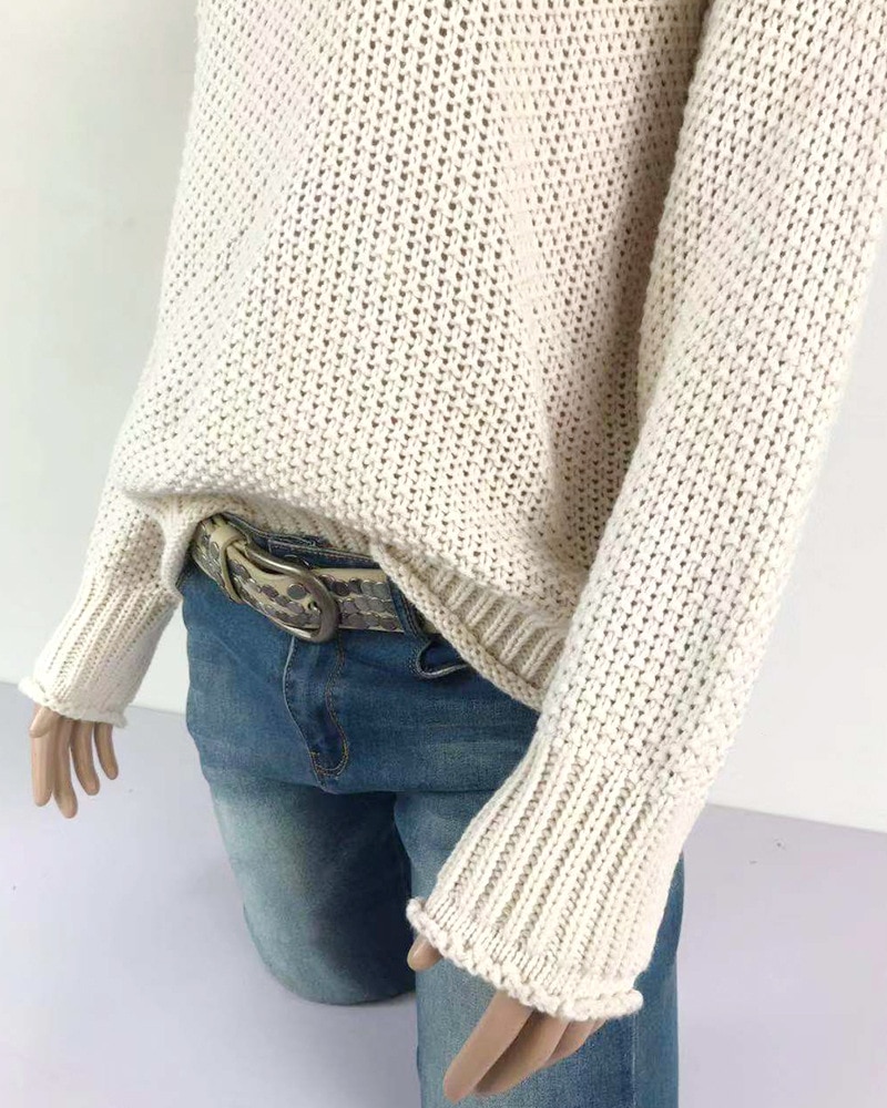 Women's Knitted Loose Pullover Pullovers Women's Clothing & Accessories 