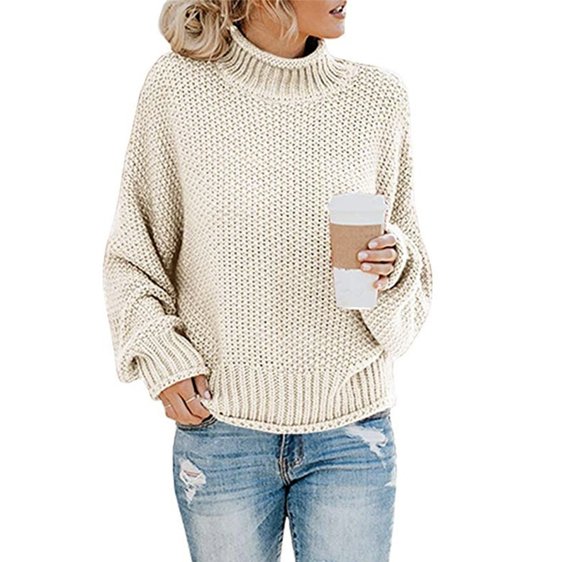 Women's Knitted Loose Pullover Pullovers Women's Clothing & Accessories 