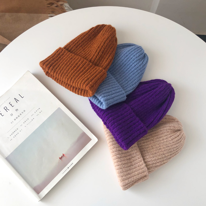 Women's Soft Knitted Wool Hat Accessories Hats & Caps Women's Clothing & Accessories Color : Dark Blue|Camel|Dark Gray|Yellow|Army Green|Pink|Light Blue|Light Gray|Wine Red|Khaki|Black|Rose Red|Purple|Lake Blue|Fluorescent green|Fluorescent orange|Fluorescent yellow 