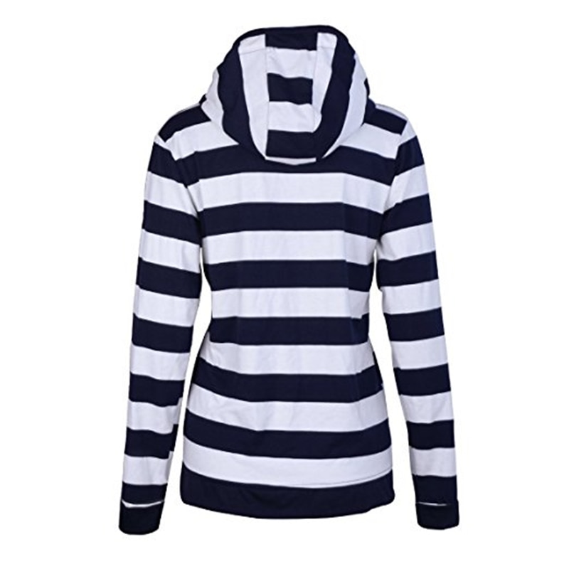 Women's Striped Long Sleeve Hoodie Hoodies & Sweatshirts Women's Clothing & Accessories 