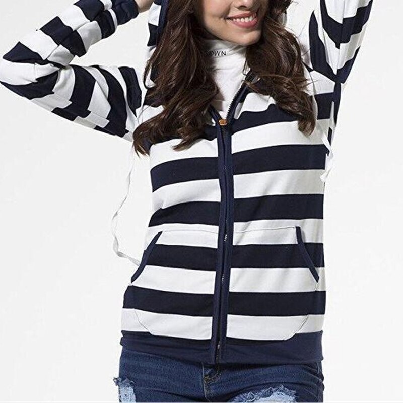 Women's Striped Long Sleeve Hoodie