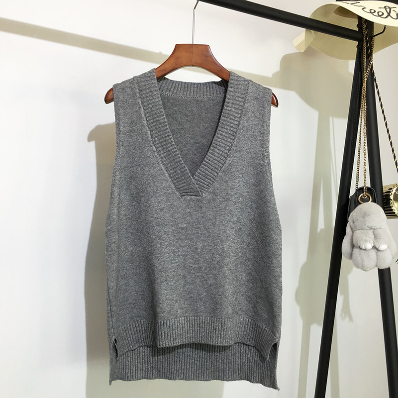 Women's V-Neck Knitted Vest