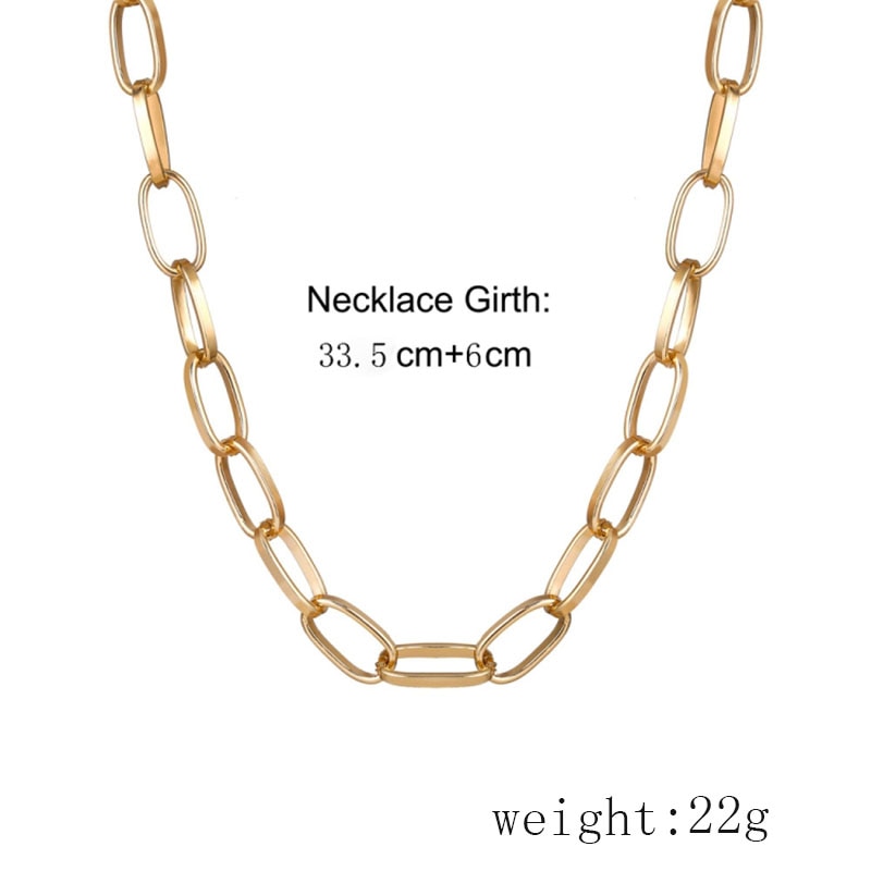 Retro Women's Chain Necklace in Silver and Gold Necklaces Women Jewelry 