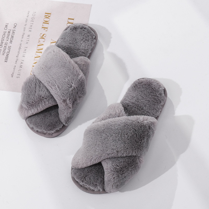 Women's Fashion Winter Plush Home Slippers Slippers Women Shoes 