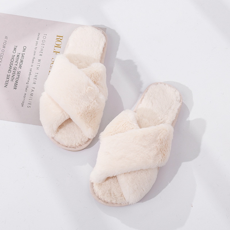 Women's Fashion Winter Plush Home Slippers Slippers Women Shoes 