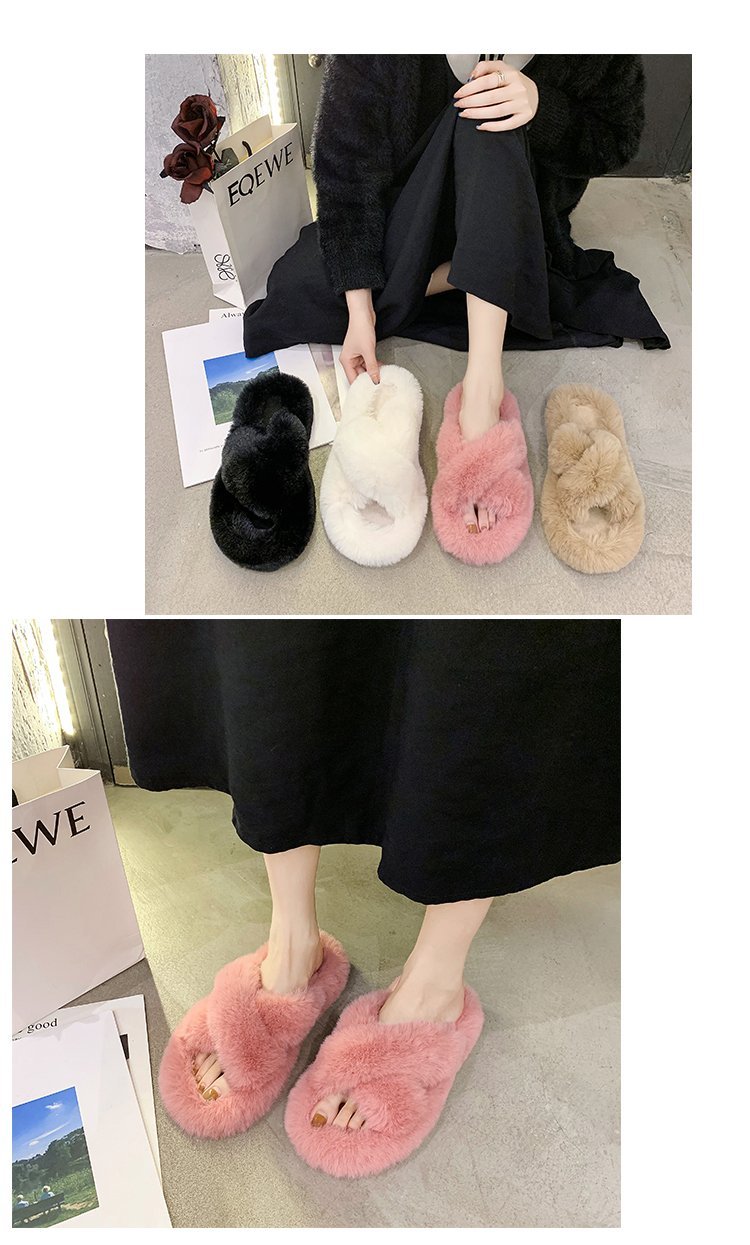 Women's Winter Fur Slippers for Home