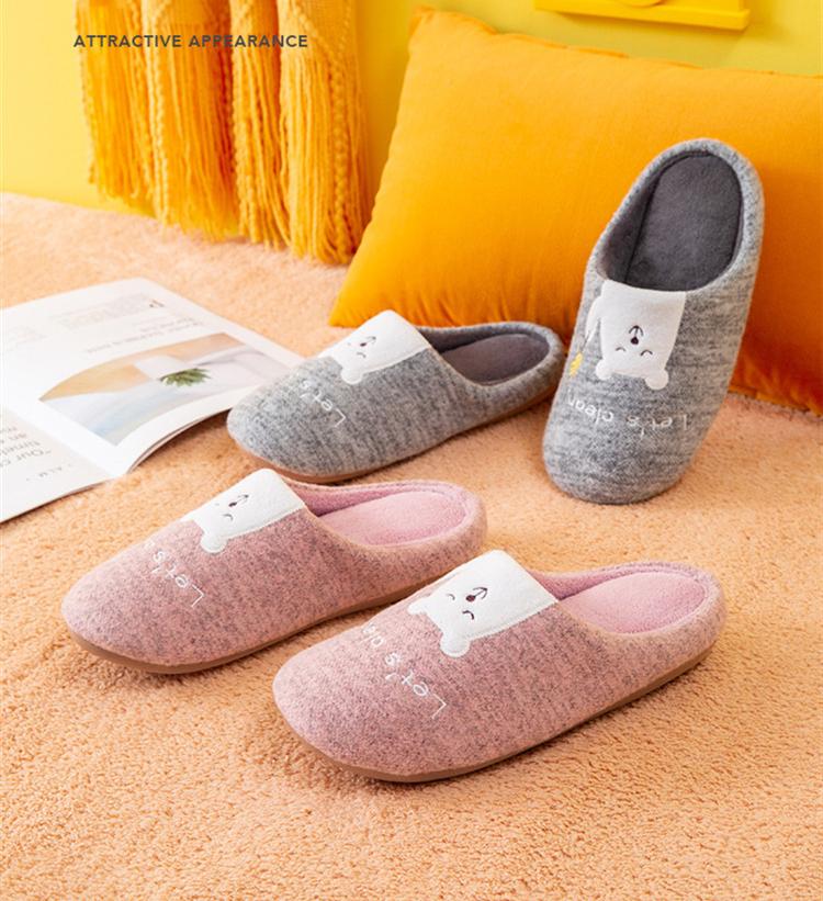 Winter Bear Patterned Warm Slippers for Women