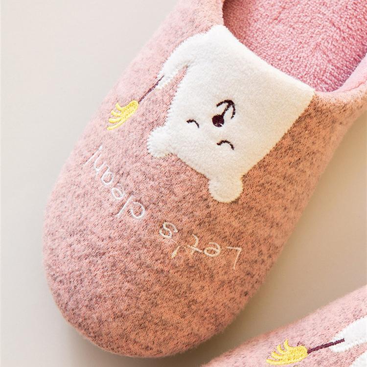 Winter Bear Patterned Warm Slippers for Women