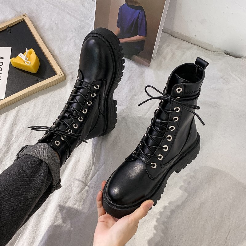 Women's Fashion Leather High Ankle Boots Women Shoes Women's Boots 