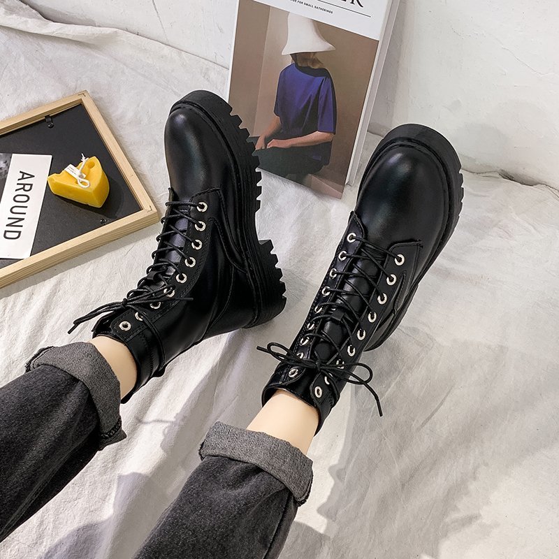 Women's Fashion Leather High Ankle Boots