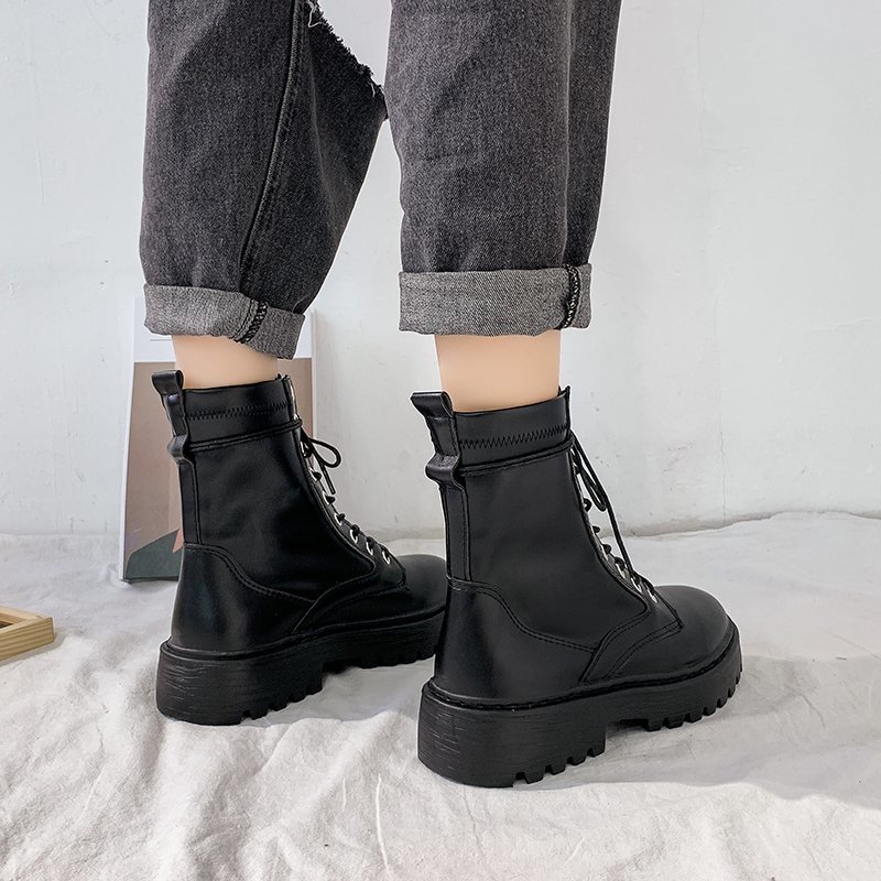 Women's Fashion Leather High Ankle Boots