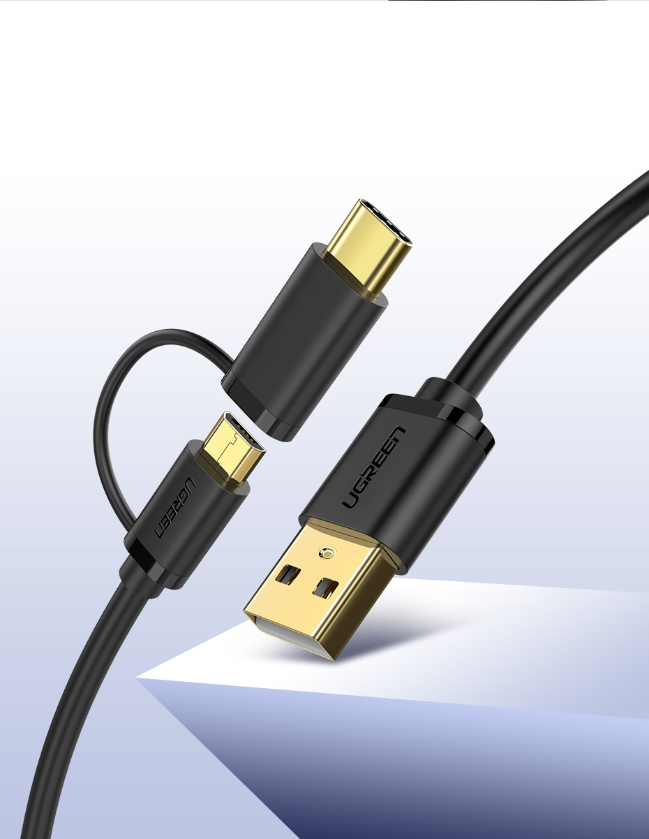 2 in 1 Micro USB and Type-C Charging Cable Mobile Phone Accessories Mobile Phone Cables Smartphones 