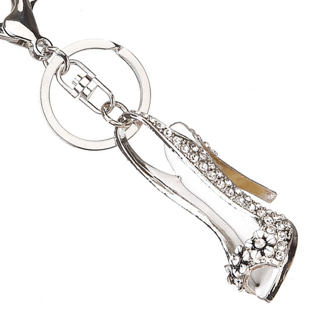 Crystal High Heel Shoe Shaped Metal Keychain Keychains Luggage & Travel Bags 