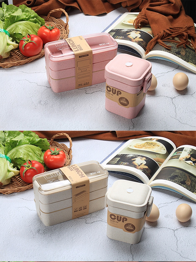 Eco-Friendly Wheat Straw Lunch Boxes and Soup Cups